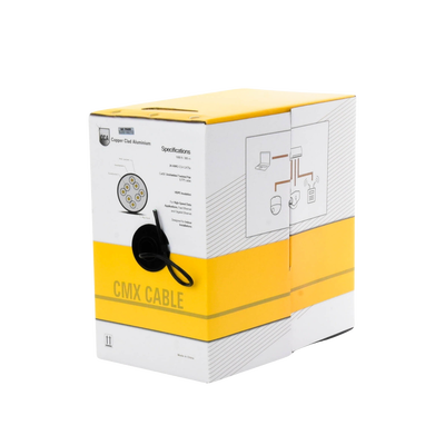 Bobina de Cable de 305 Metros (1000 Pies) Cat5e, Aleación de Cobre y Aluminio (CCA), Color Negro, Uso Interior