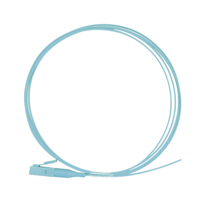 Pigtail de Fibra Óptica Simplex LC, PVC, OM3 50/125, Aqua, 1 Metro (3.28 Pies)